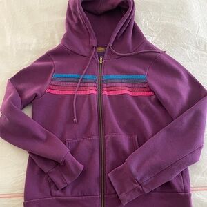 Purple Hoodie with Colorful Stripes
